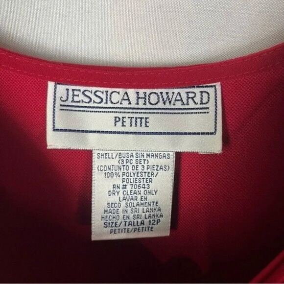 Jessica Howard Petite Bright Red Tank Top 12P - Picture 6 of 6